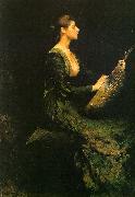 Thomas Wilmer Dewing Lady with a Lute oil painting picture wholesale